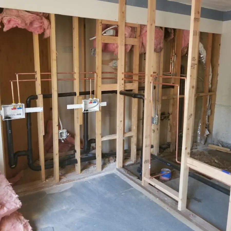 Copper pipe rough-in and plumbing installation in East Whittier